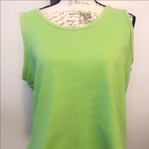 Solid lime green ribbed tank